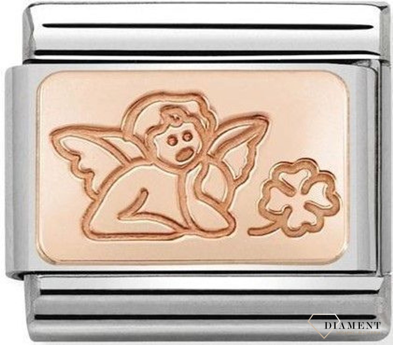 Nomination Link 9K zawieszka różowe złoto 'Aniołek szczęścia' 430101 47 biżuteria nomination nomination zawieszki nomination baza.jpg